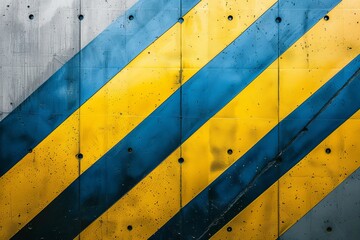 Wall Mural - Create a contemporary layout with vibrant, minimalist yellow and blue stripes in a modern, sleek abstract graphic