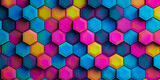 Fototapeta Londyn - Geometric Hexagon Pattern, Abstract Mosaic Background, Modern Design with Colorful Gradient
