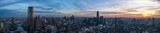 Fototapeta Miasto - Panoramic view of Taijin cityscape during the sunset in China