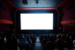 © VetalStock - Empty cinema screen with audience. Transparent Blank cinema screen