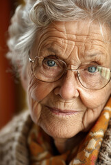 Wall Mural - portrait of elderly woman with glasses