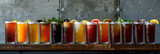 Fototapeta Paryż - Row of various beverages.  generative ai 