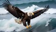 An Eagle With Its Wings Outstretched Riding The W