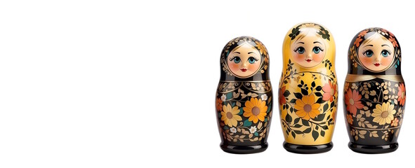 Wall Mural - Russian Doll Matryoshka, Happy Easter concept, white background