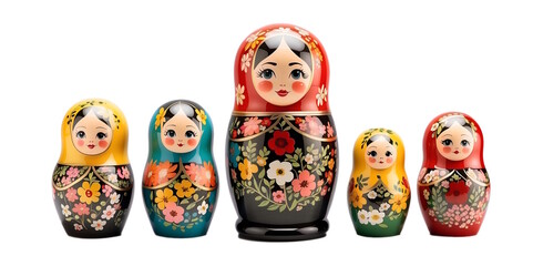 Wall Mural - Russian Doll Matryoshka, Happy Easter concept, white background