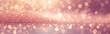 Banner. Rose golden bokeh glitter texture background, rose gold, bright and pink champagne sparkle glitter pattern background. Copy space.