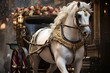 Elegant horse pulls carriage at festive event., generative IA