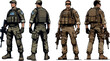 Military man vector set, marines, NAVY, special forces, army soldier	
