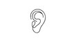 Human ear continuous one line drawing. World deaf day single line concept. Minimalist vector illustration.
