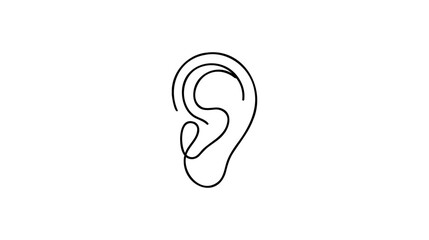 human ear continuous one line drawing. world deaf day single line concept. minimalist vector illustr