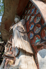 Wall Mural - Detail of the Dazu Rock Carvings.