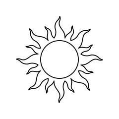 Wall Mural - sun black outline icon. simple vector symbol isolated on white background. best for seamless pattern
