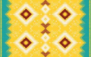 Wall Mural - Navajo tribal vector seamless pattern. Native American ornament. Ethnic South Western decor style. Boho geometric ornament. Vector seamless pattern. Mexican blanket, rug. Woven carpet illustration