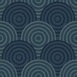 Seamless pattern with dark blue decorative spirals