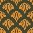 Seamless Arabic pattern with floral ornament. Half drop repeat