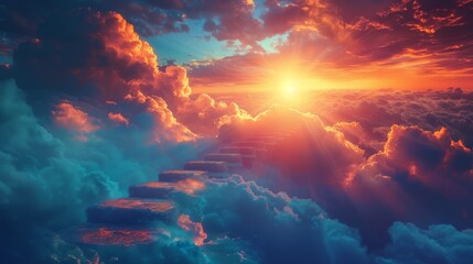 Wall Mural - Sun Shining Through Clouds in Sky