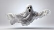 Flying Halloween ghost on a white sheet and an isolated cutout object on a transparent background are both available as transparent PNG files.