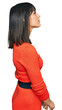 © Krakenimages.com - Young hispanic woman wearing casual clothes looking to side, relax profile pose with natural face with confident smile.