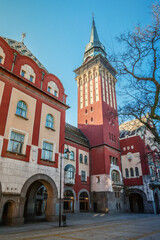 Wall Mural - panoramic view of Subotica Town Hall as a focal point of the cityscape, its intricate decoration and grandeur attracting tourists