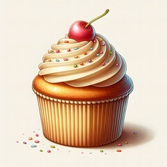 Canvas Print - cupcake with cherries