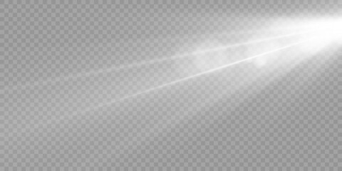 Wall Mural - bright white lighting with spotlights, projector light effects with spot light isolated on transpare