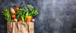 Vegetables in a paper bag, concept of ecological life and healthy eating