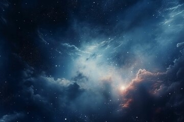 Wall Mural - a view of a distant galaxy, with stars and nebulae