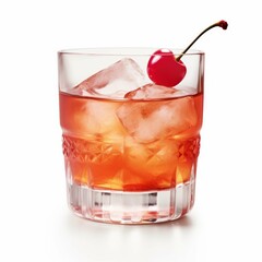 Wall Mural - Jack Rose Cocktail, isolated on white background