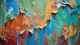 Fototapeta Do akwarium - Background, old painted wall, Abstract Colorful Flake Texture, Distressed Multicolored Paint Background, Rustic Weathered Wood with Peeling Paint, generative ai