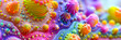 Fraktale 3D Elemente. Mikroskopische Plasm Moleküle. Neue Technologie unter Mikroskop 