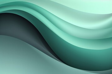 Wall Mural - Mint Green to Charcoal Gray abstract fluid gradient design, curved wave in motion background for banner, wallpaper, poster, template, flier and cover