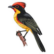 Hand drawn of long tailed manakin clipart clipart isolated  white background 
