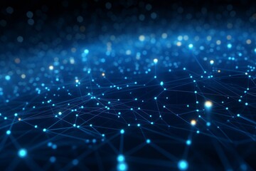 Wall Mural - blue and dark blue graphical network lines