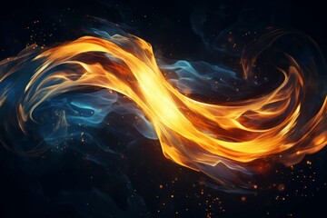 Wall Mural - fire fire and liquid spiral in the dark background isolated free vector