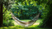Hammock For A Cozy Rest In The Shade Of Trees
