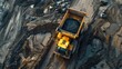  Open pit mine industry, big yellow mining truck for coal anthracite 