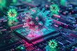 Abstract representation of a computer virus | vulnerabilities in digital world
