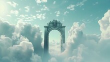 Grandiose Archway Leading To The Celestial Realm Of Dreams And Wonders