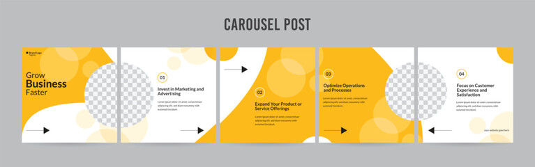 Wall Mural - stunning carousel post template, editable social media layout design, business instagram & linkedin 