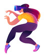 Colorful Virtual Reality User Illustration