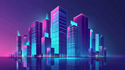 Wall Mural - Smart building concept design for city