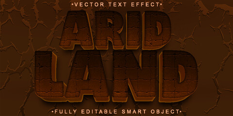 Wall Mural - Brown Arid Land Soil Vector Fully Editable Smart Object Text Effect