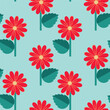 Hand drawn seamless colorful vector floral pattern 