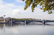 Bridge University over Rhone river in Lyon city, France