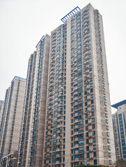 Wall Mural - Street and residential buildings in Shanghai, China