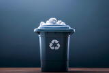 Fototapeta Uliczki - recycling bin with crumpled paper