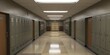 Empty high school hallway with lockers
