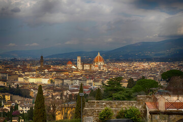 Wall Mural - florence dome brunelleschi view from san miniato church