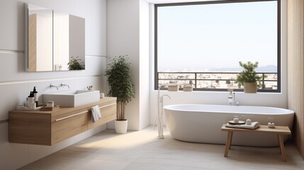  White bathroom interior