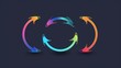 Circle arrows in dark background icon